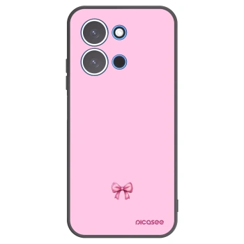 Picasee Μαύρη θήκη σιλικόνης για Xiaomi Redmi 15C 4G - Blush bow