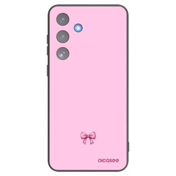 Picasee Μαύρη θήκη σιλικόνης για Samsung Galaxy S25 FE 5G - Blush bow