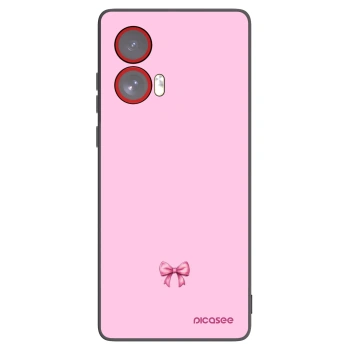 Picasee Μαύρη θήκη σιλικόνης για Motorola Edge 50 Fusion - Blush bow