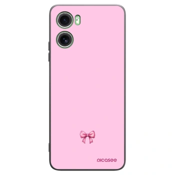 Picasee Μαύρη θήκη σιλικόνης για Motorola Moto G06 - Blush bow