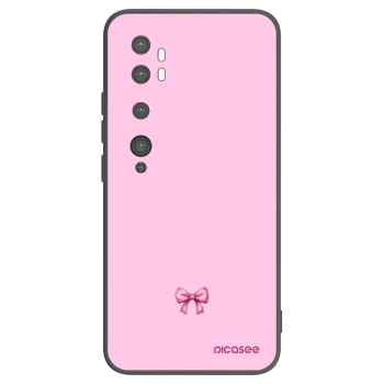 Picasee Μαύρη θήκη σιλικόνης για Xiaomi Mi Note 10 (Pro) - Blush bow
