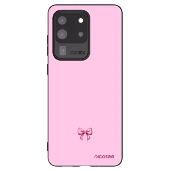 Picasee Μαύρη θήκη σιλικόνης για Samsung Galaxy S20 Ultra 5G G988F - Blush bow
