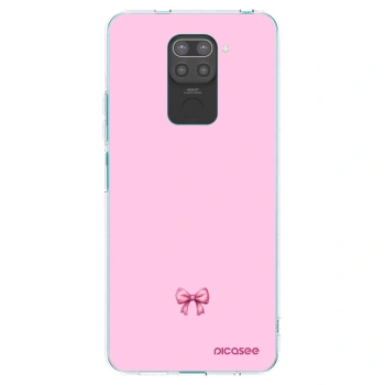 Picasee Μαύρη θήκη σιλικόνης για Xiaomi Redmi Note 9 - Blush bow