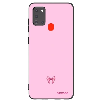 Picasee Μαύρη θήκη σιλικόνης για Samsung Galaxy A21s - Blush bow