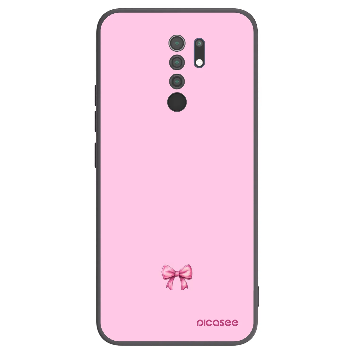 Picasee Μαύρη θήκη σιλικόνης για Xiaomi Redmi 9 - Blush bow