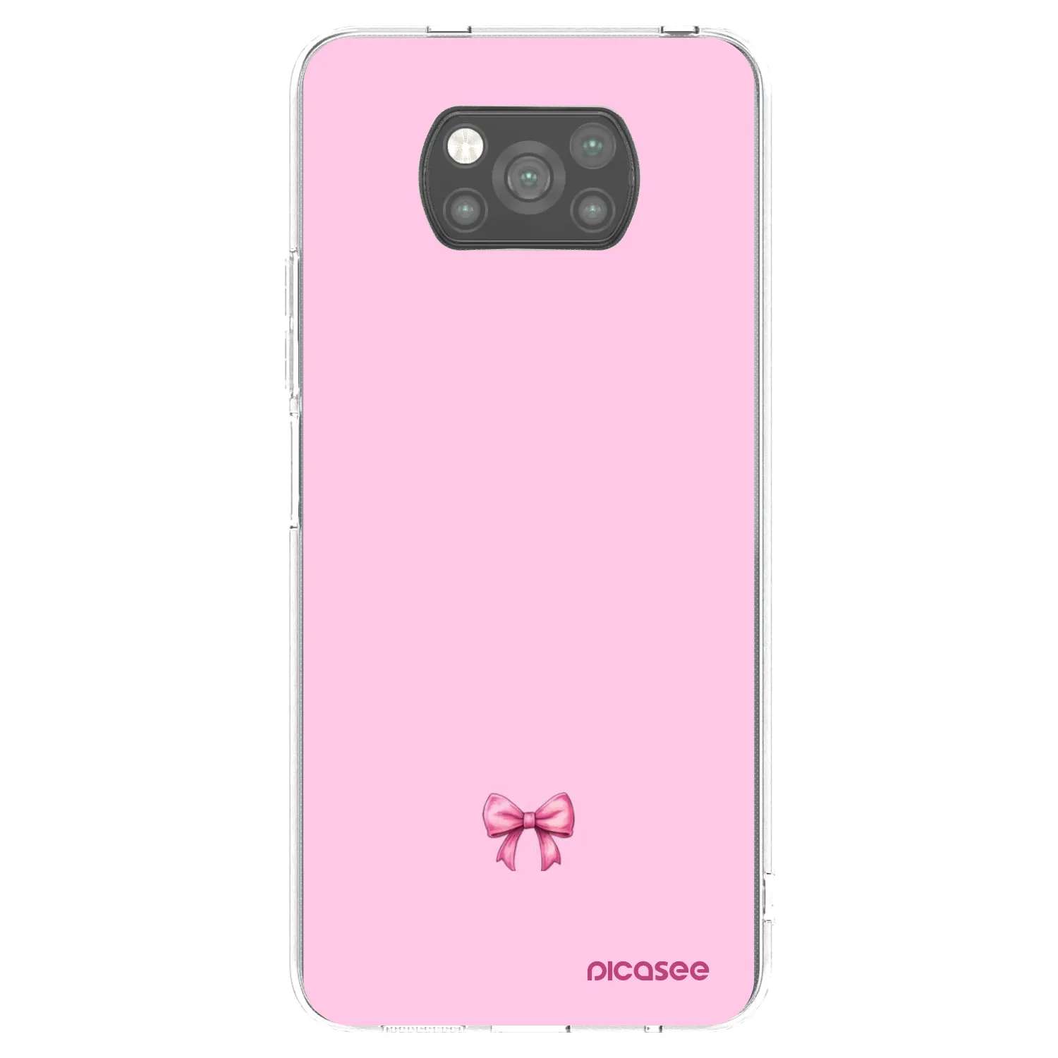 Picasee Μαύρη θήκη σιλικόνης για Xiaomi Poco X3 - Blush bow
