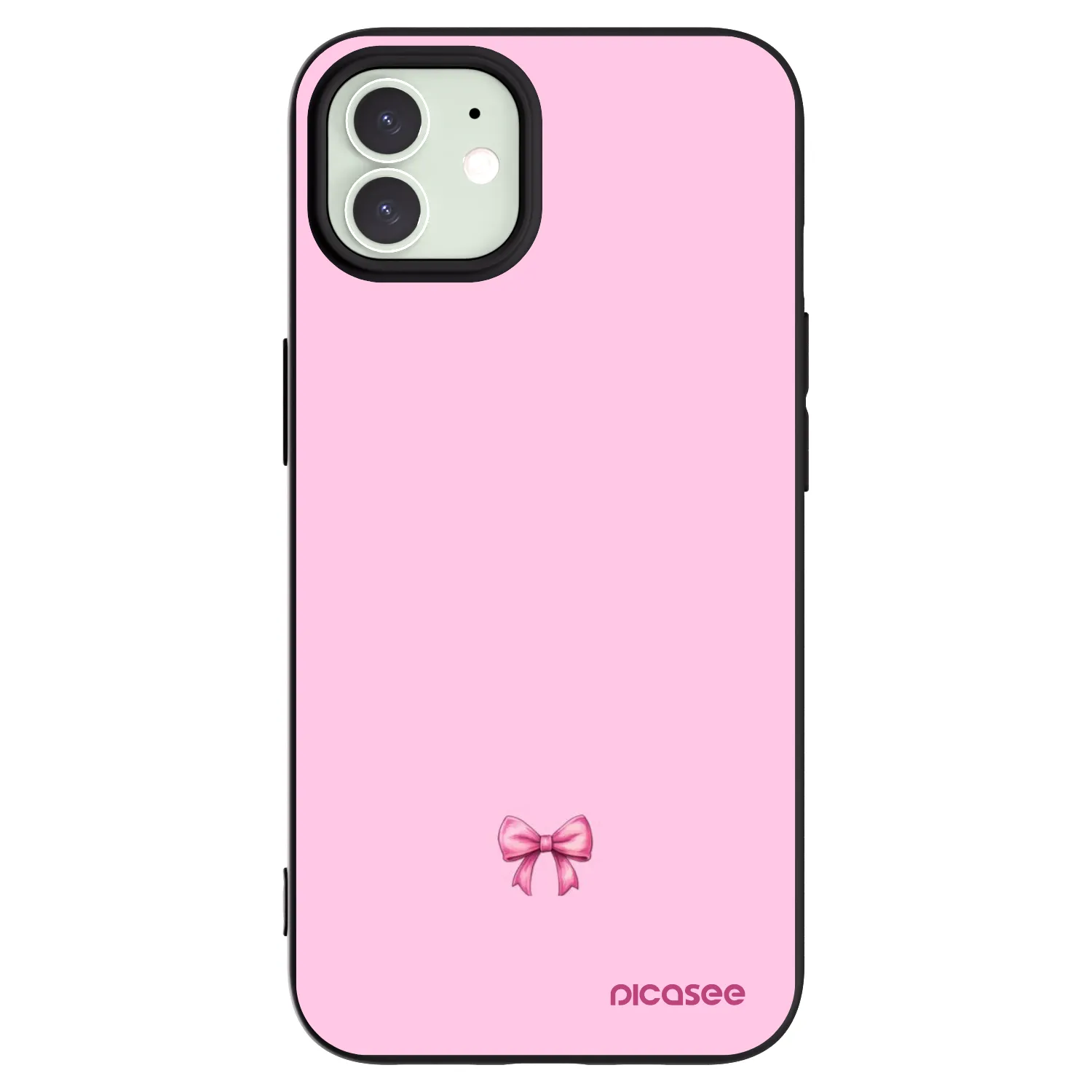 Picasee Μαύρη θήκη σιλικόνης για Apple iPhone 12 - Blush bow