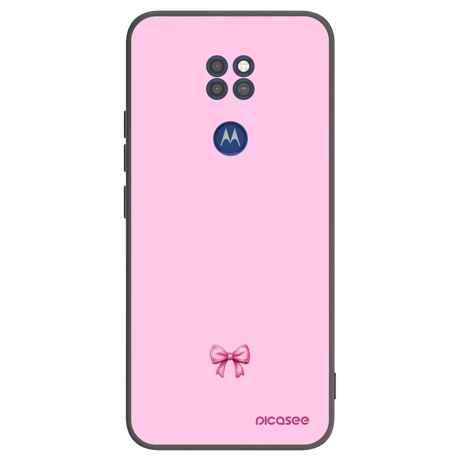 Picasee Μαύρη θήκη σιλικόνης για Motorola Moto G9 Play - Blush bow