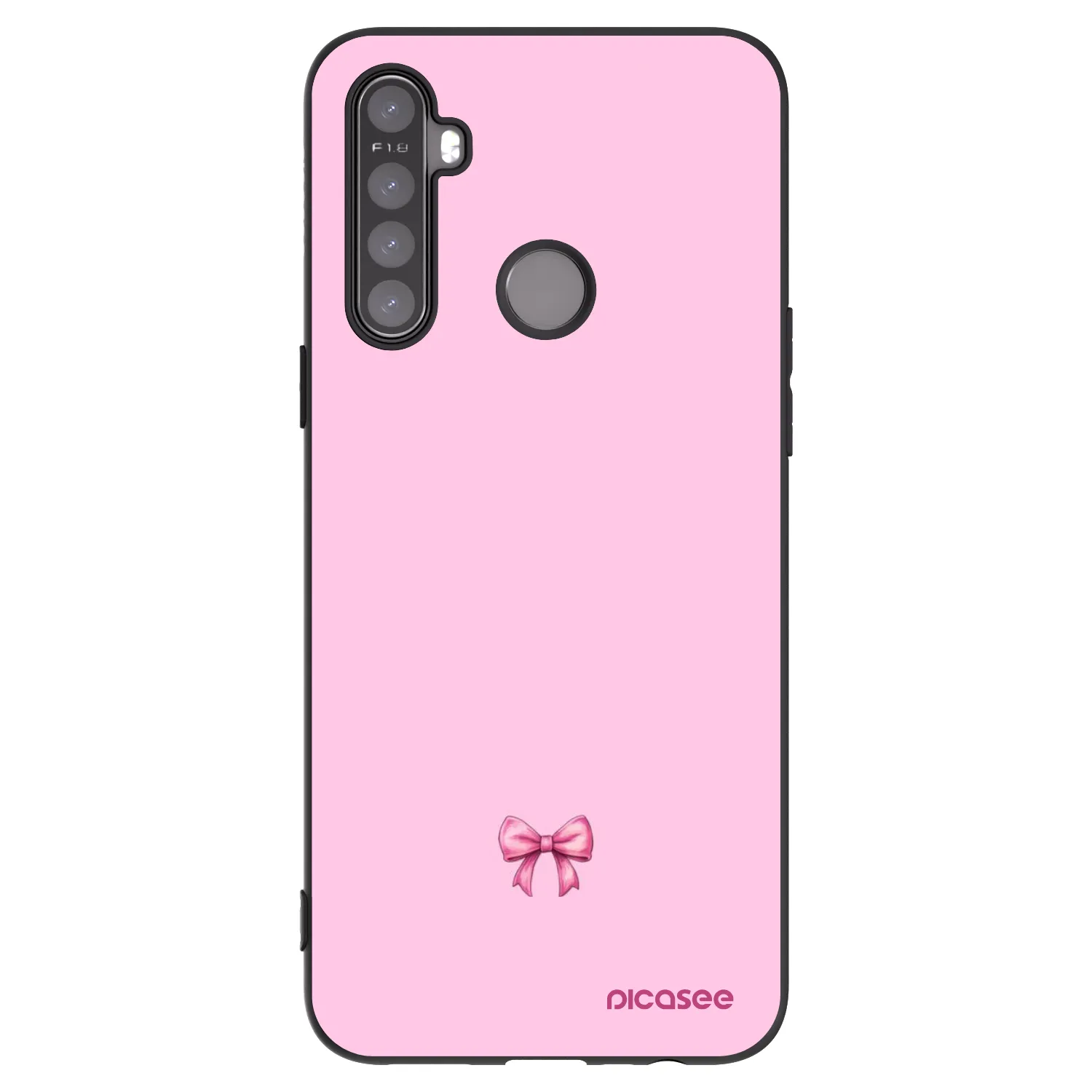 Picasee Μαύρη θήκη σιλικόνης για Realme 5 - Blush bow