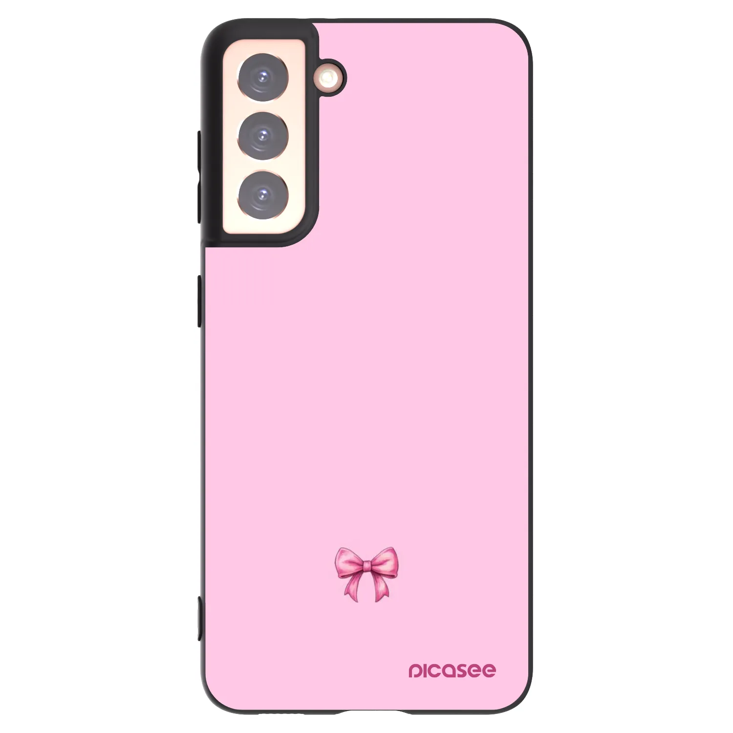 Picasee Μαύρη θήκη σιλικόνης για Samsung Galaxy S21 5G G991B - Blush bow