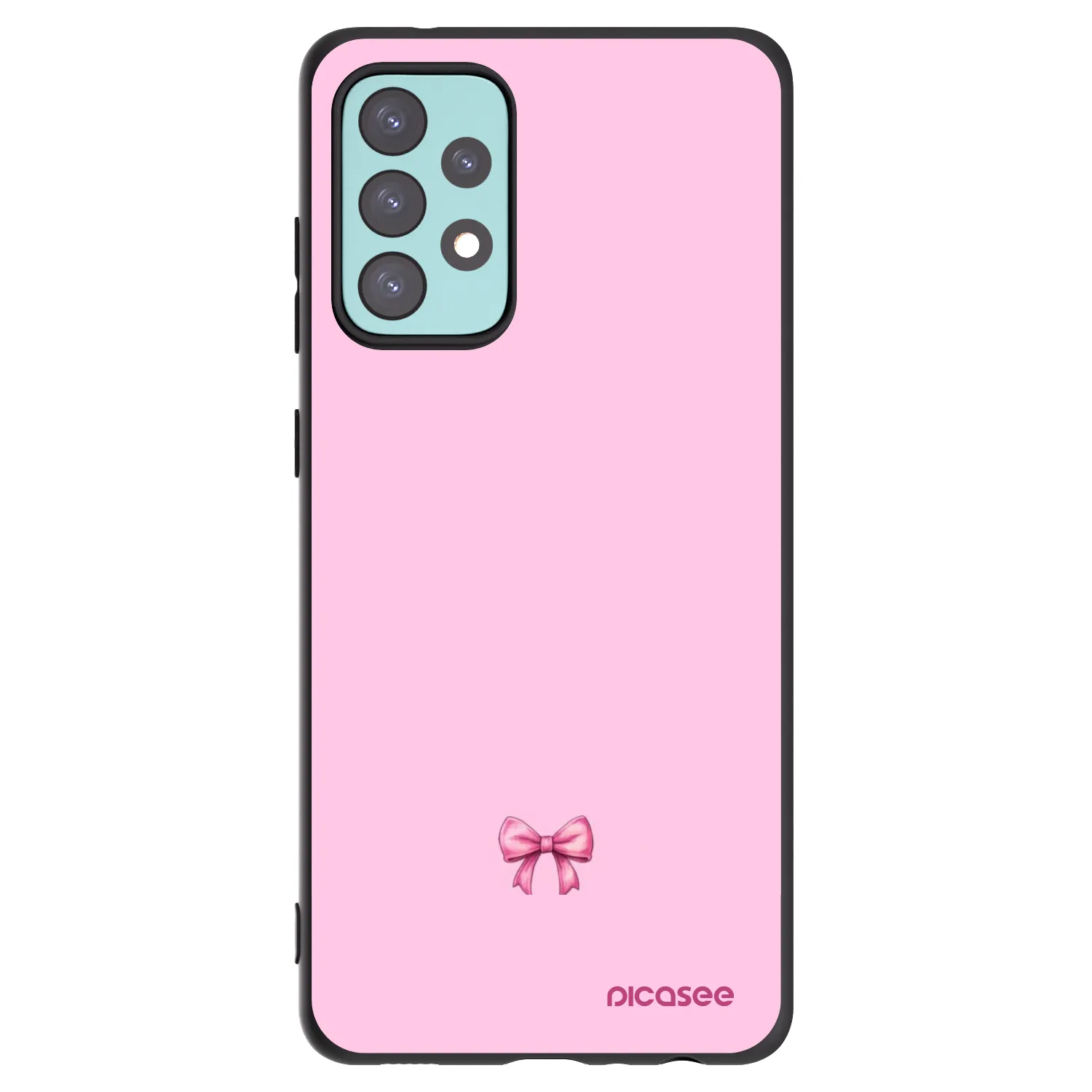 Picasee Μαύρη θήκη σιλικόνης για Samsung Galaxy A72 A725F - Blush bow