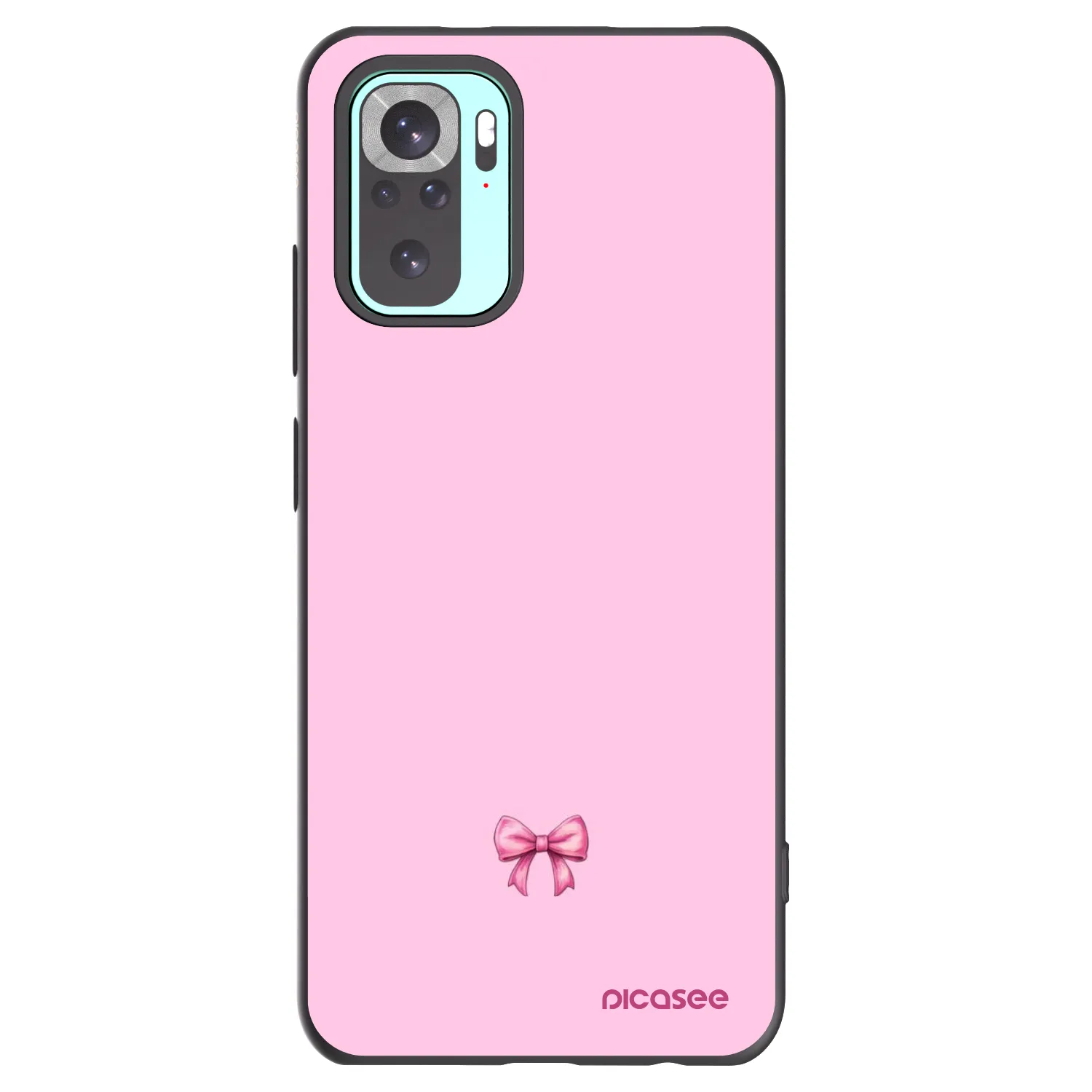 Picasee Μαύρη θήκη σιλικόνης για Xiaomi Redmi Note 10 Pro - Blush bow