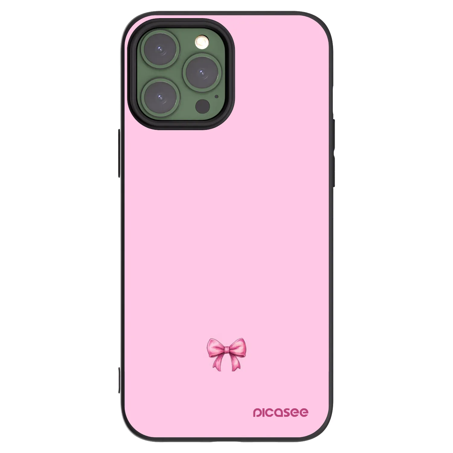Picasee Μαύρη θήκη σιλικόνης για Apple iPhone 13 Pro Max - Blush bow