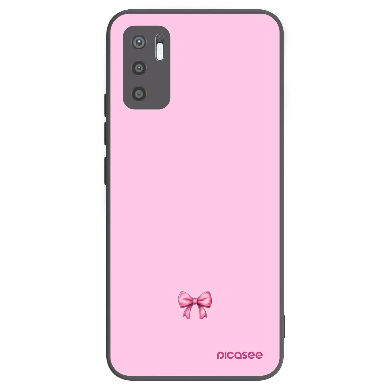Picasee Μαύρη θήκη σιλικόνης για Xiaomi Redmi Note 10 5G - Blush bow