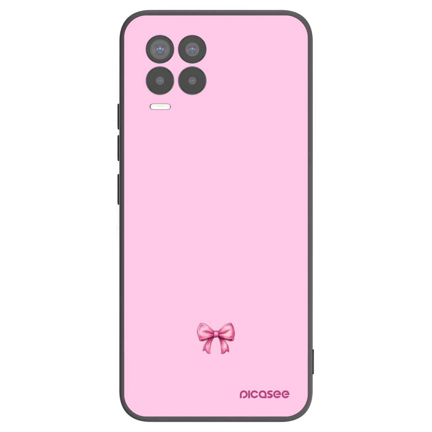 Picasee Μαύρη θήκη σιλικόνης για Realme 8 Pro - Blush bow