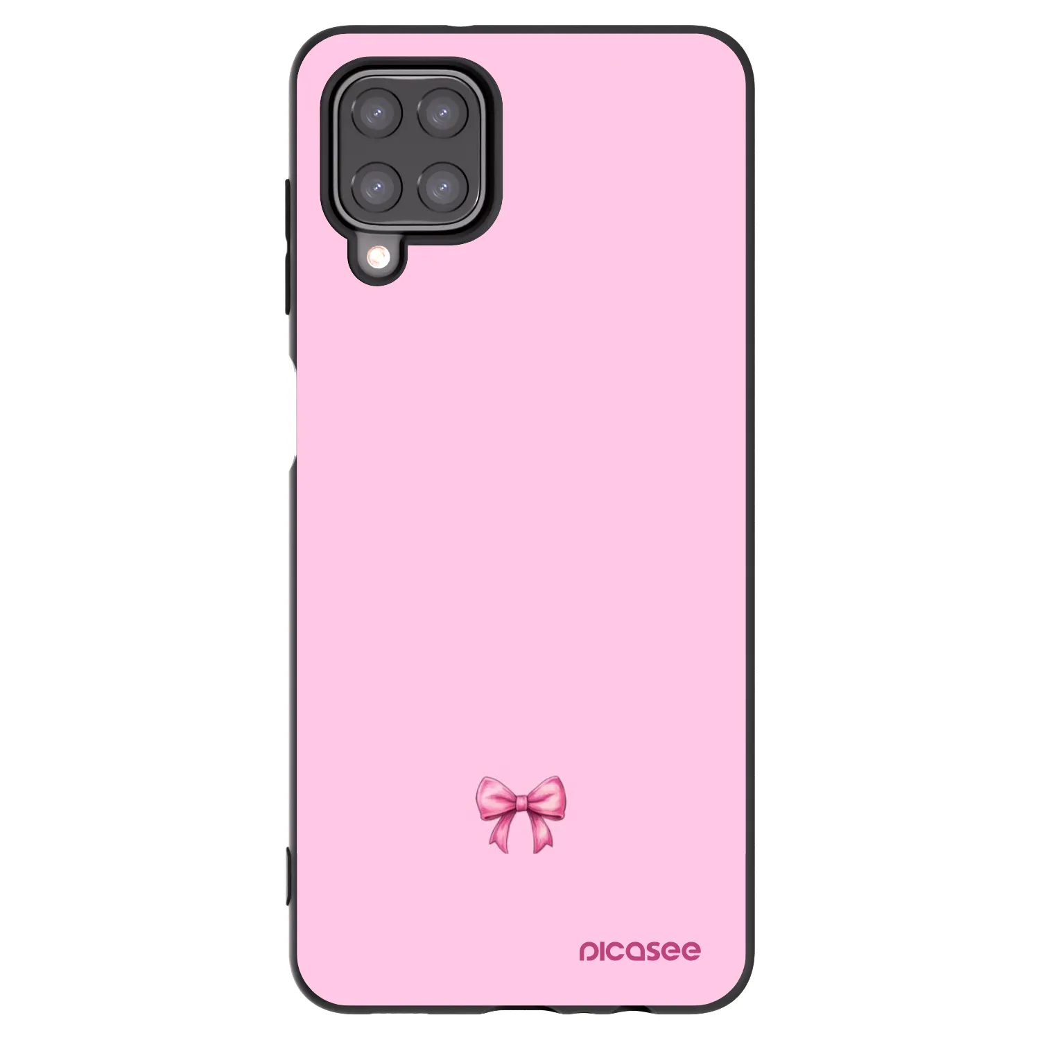 Picasee Μαύρη θήκη σιλικόνης για Samsung Galaxy M12 M127F - Blush bow