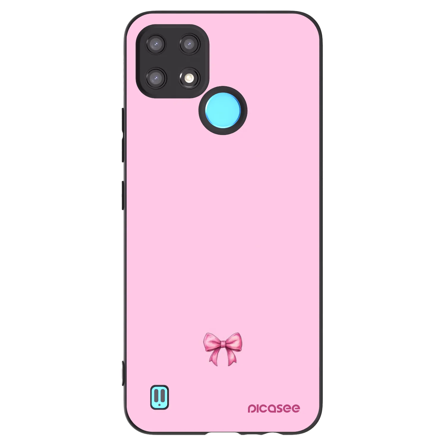 Picasee Μαύρη θήκη σιλικόνης για Realme C21 - Blush bow