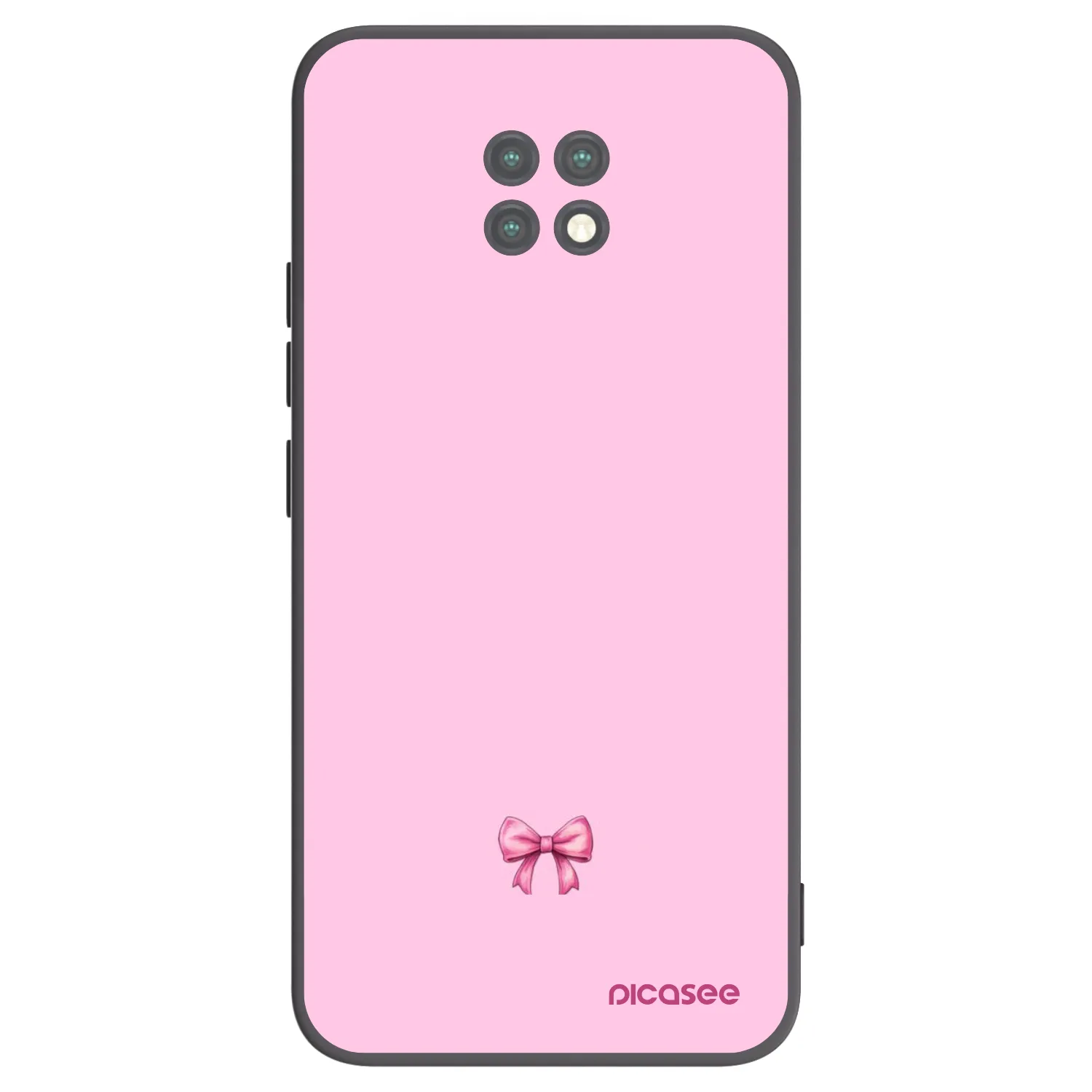 Picasee Μαύρη θήκη σιλικόνης για Xiaomi Redmi Note 9T - Blush bow