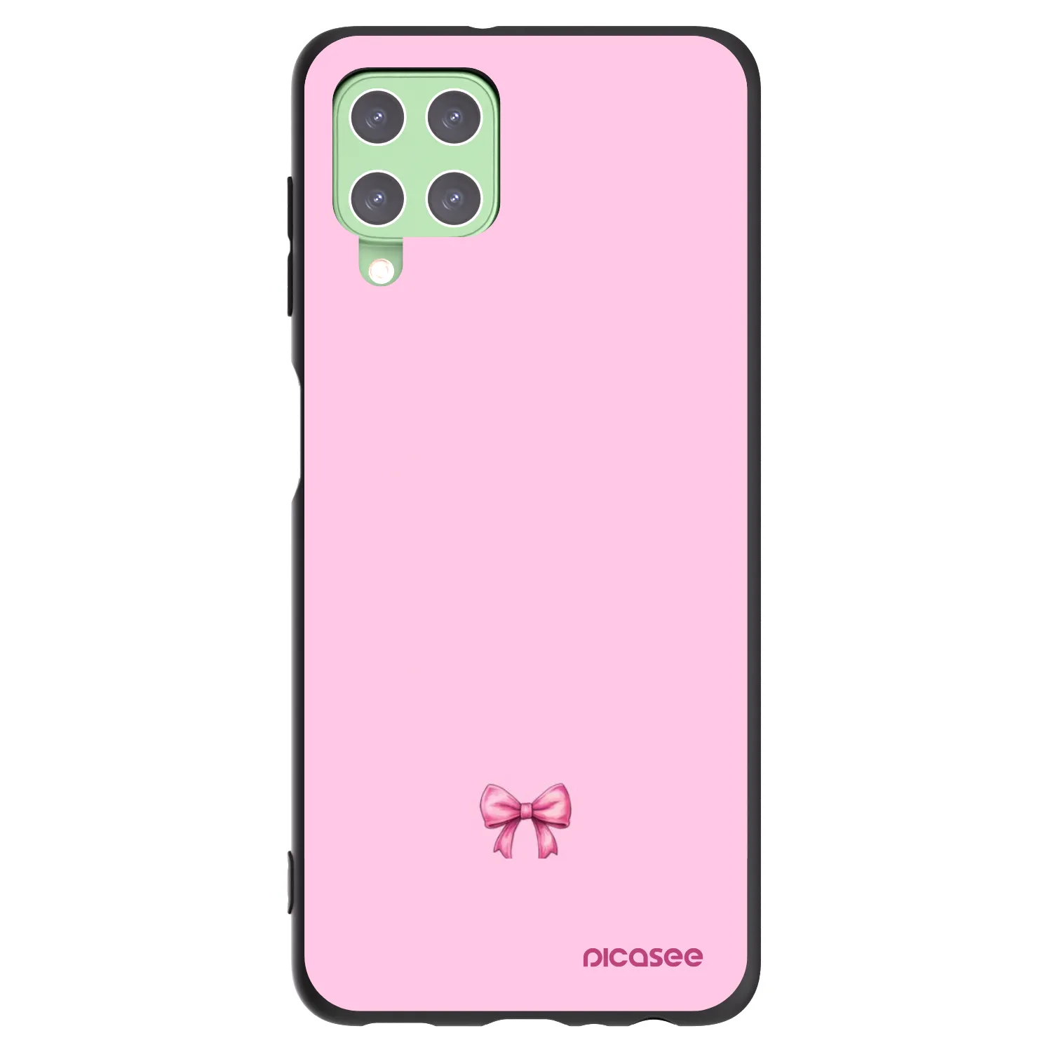 Picasee Μαύρη θήκη σιλικόνης για Samsung Galaxy A22 A225F 4G - Blush bow