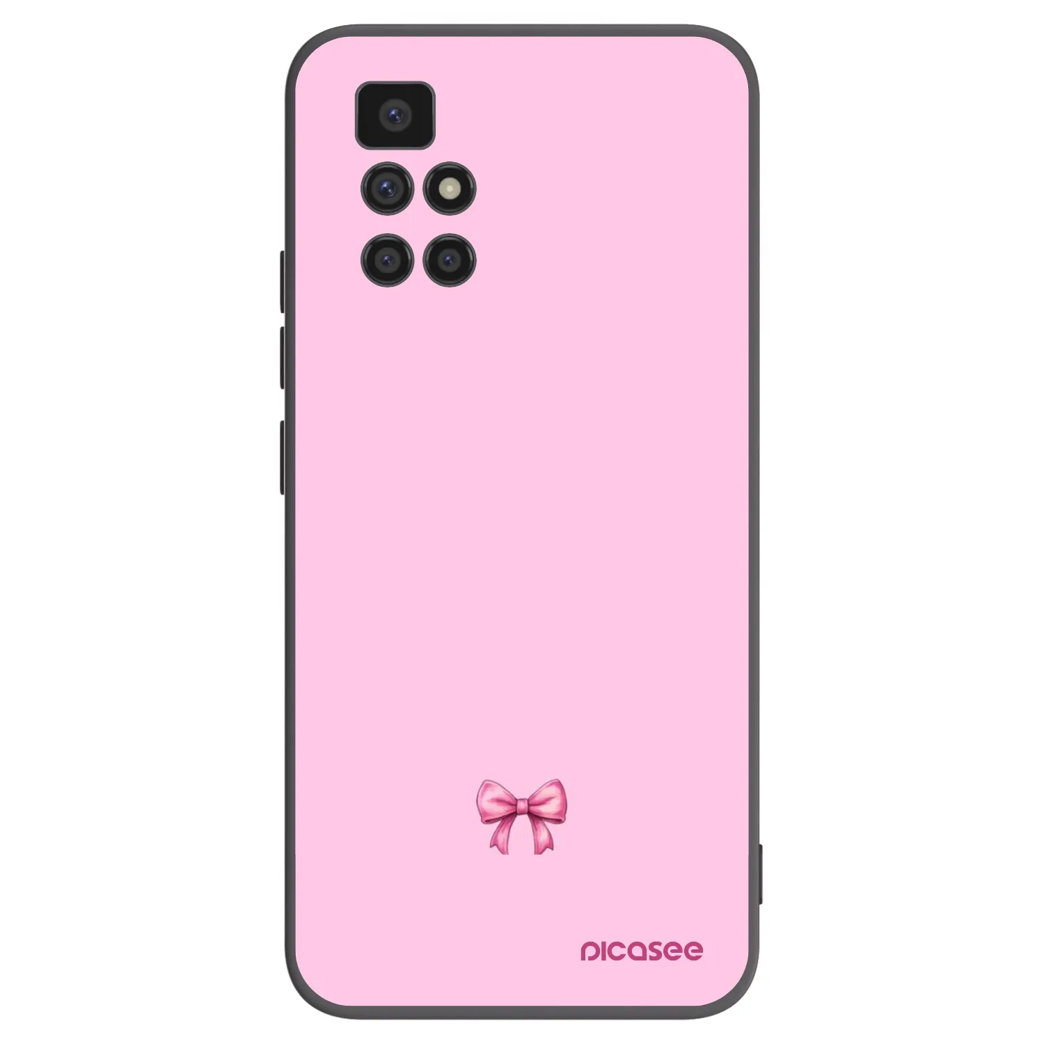 Picasee Μαύρη θήκη σιλικόνης για Xiaomi Redmi 10 - Blush bow