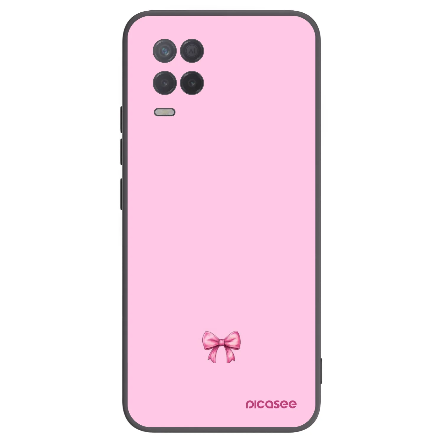 Picasee Μαύρη θήκη σιλικόνης για Realme 8 5G - Blush bow