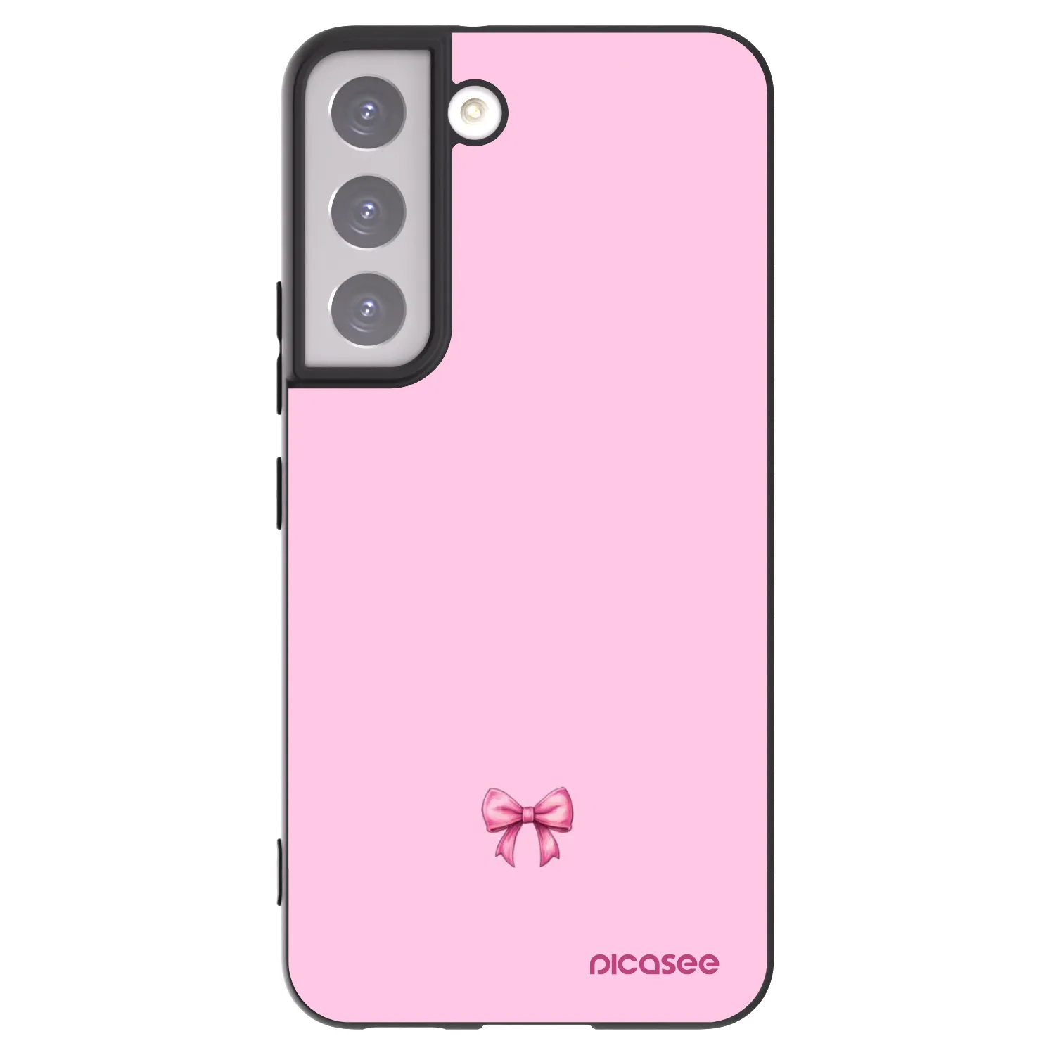 Picasee Μαύρη θήκη σιλικόνης για Samsung Galaxy S22 5G - Blush bow