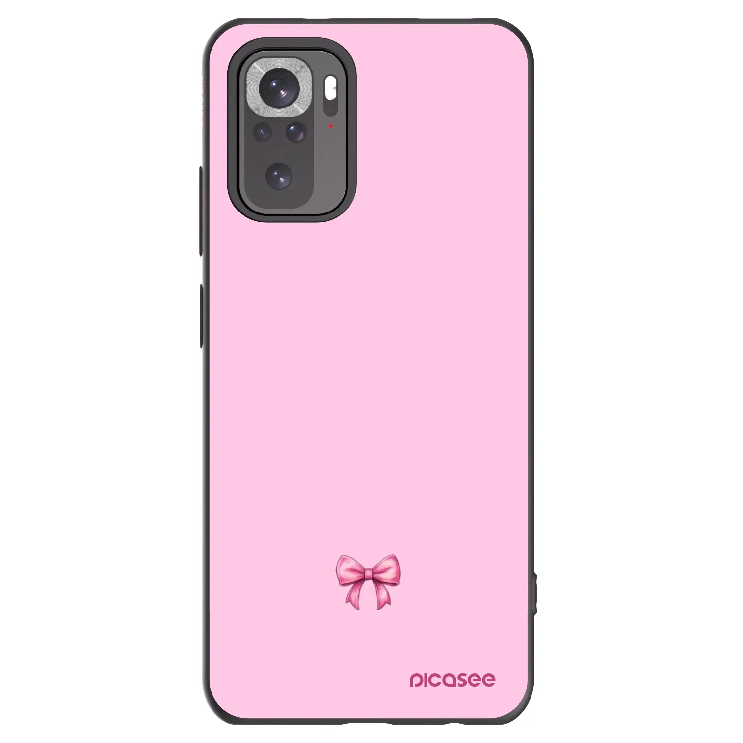 Picasee Μαύρη θήκη σιλικόνης για Xiaomi Redmi Note 11S 4G - Blush bow