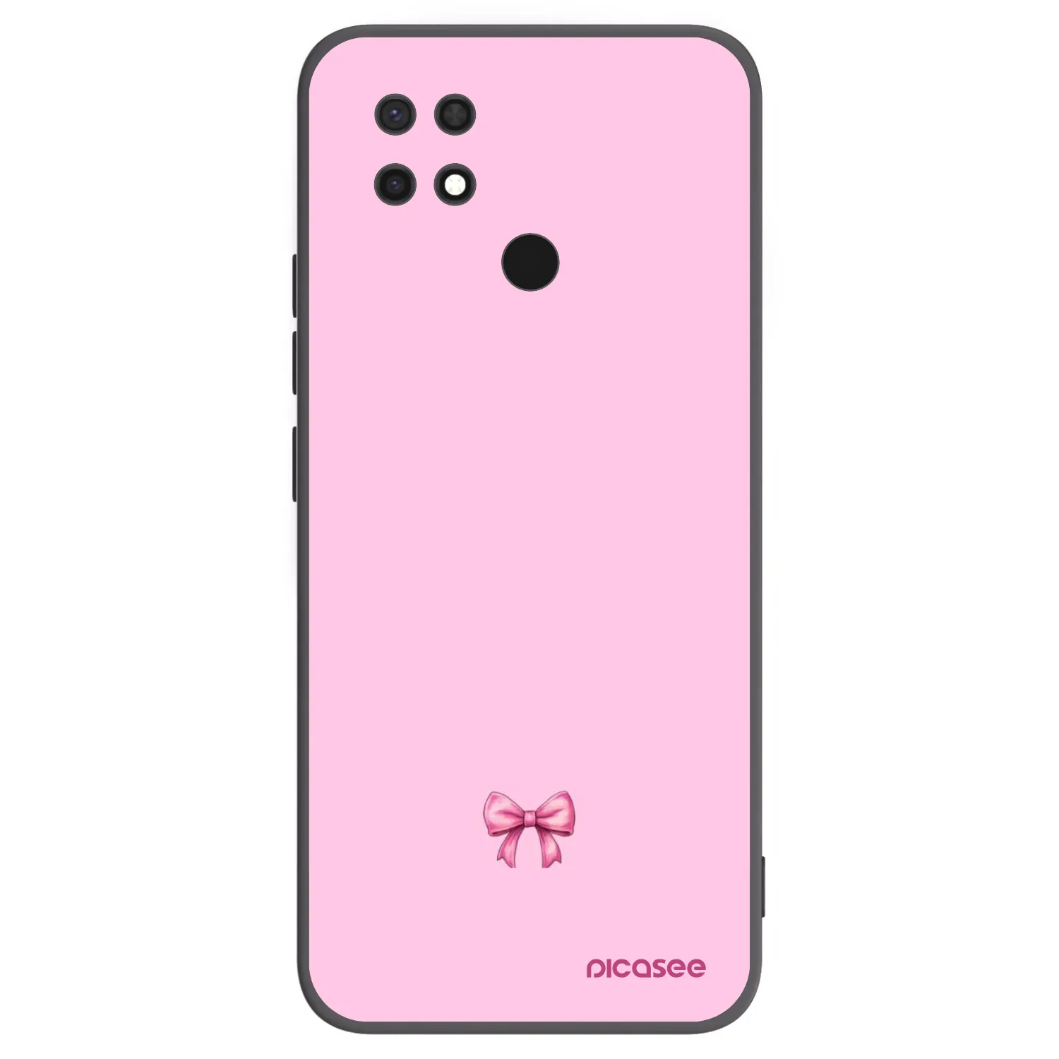 Picasee Μαύρη θήκη σιλικόνης για Xiaomi Redmi 10C - Blush bow