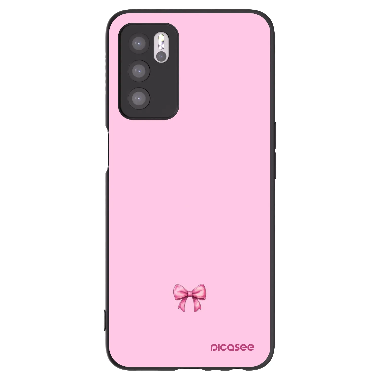 Picasee Μαύρη θήκη σιλικόνης για OPPO A16s - Blush bow
