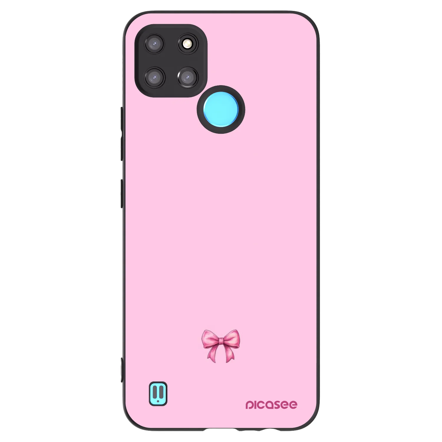 Picasee Μαύρη θήκη σιλικόνης για Realme C21Y - Blush bow