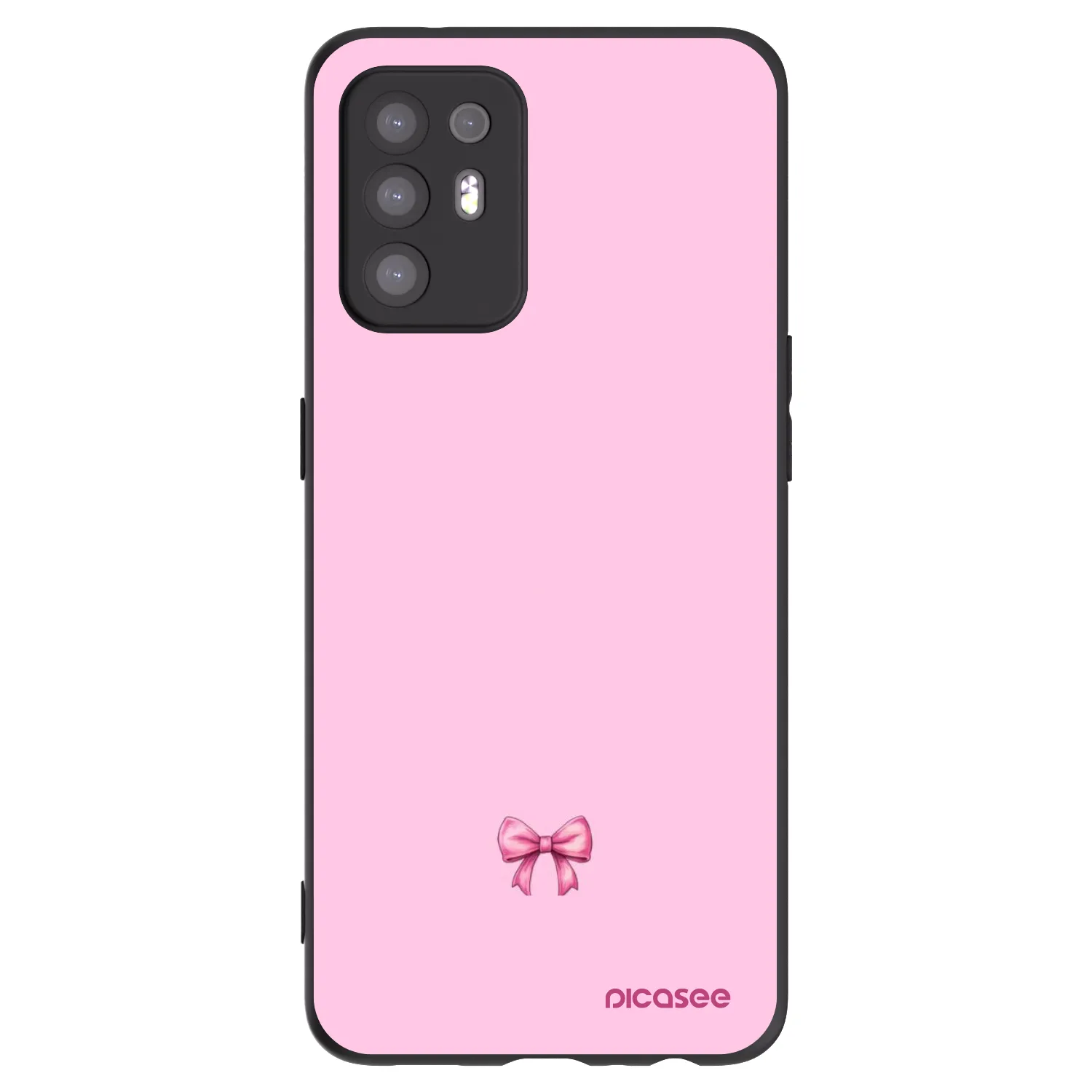 Picasee Μαύρη θήκη σιλικόνης για OPPO A94 5G - Blush bow