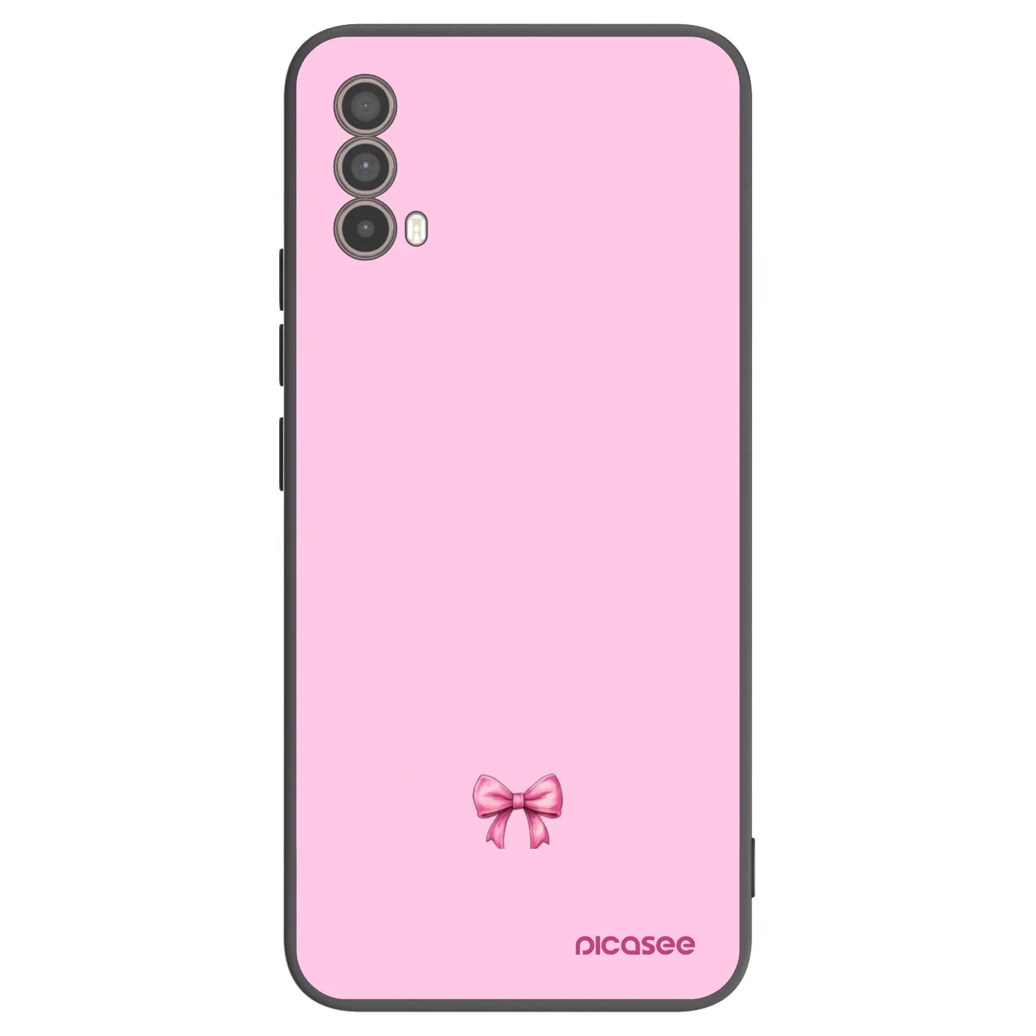 Picasee Μαύρη θήκη σιλικόνης για Motorola Moto E40 - Blush bow