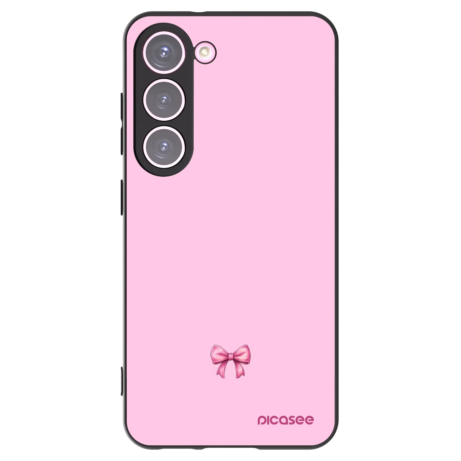 Picasee Μαύρη θήκη σιλικόνης για Samsung Galaxy S23 5G - Blush bow