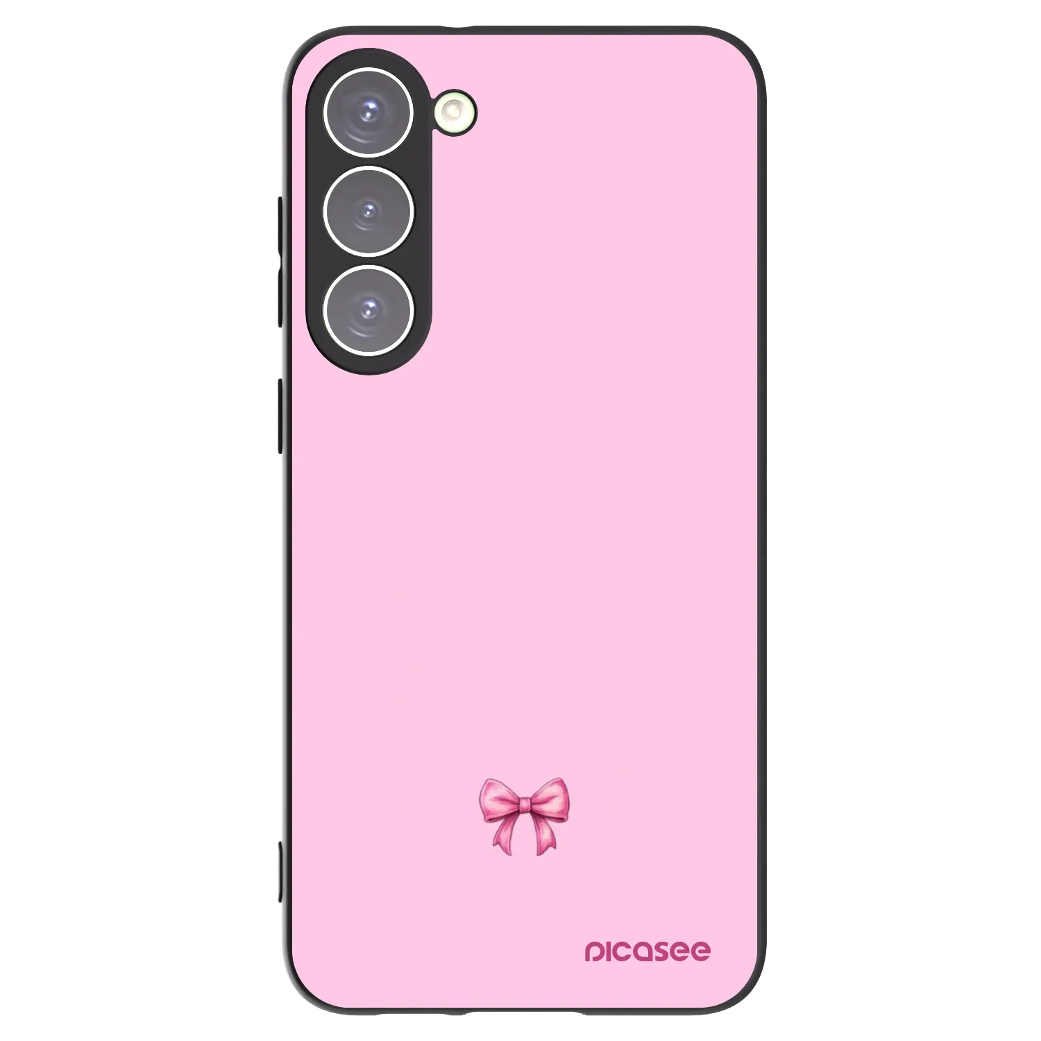 Picasee Μαύρη θήκη σιλικόνης για Samsung Galaxy S23+ 5G - Blush bow