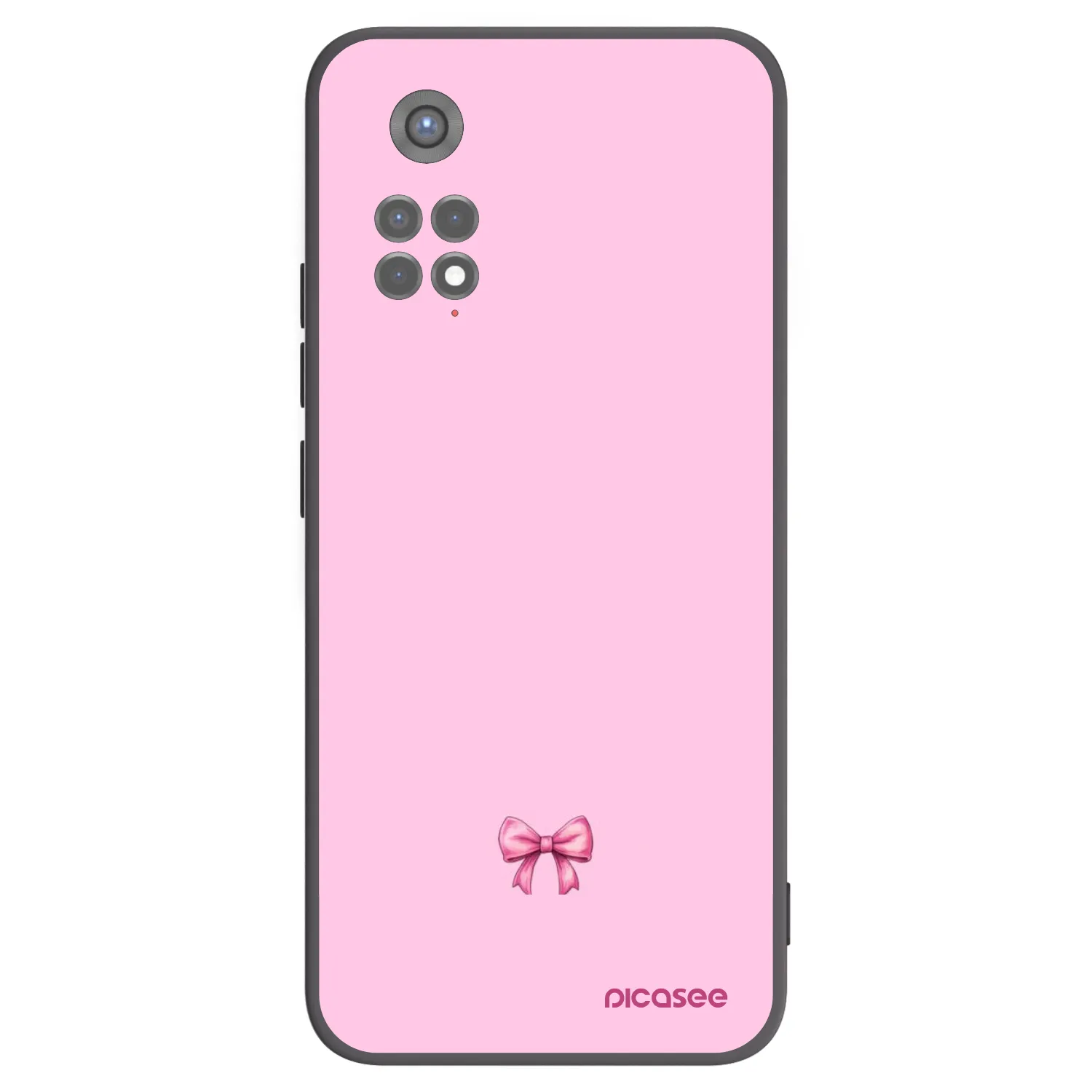 Picasee Μαύρη θήκη σιλικόνης για Xiaomi Redmi Note 11S 5G - Blush bow