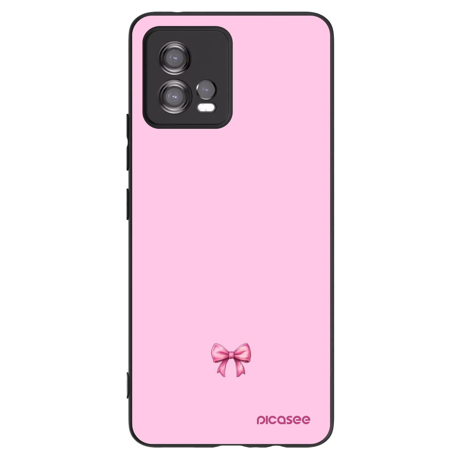 Picasee Μαύρη θήκη σιλικόνης για Motorola Moto G72 - Blush bow