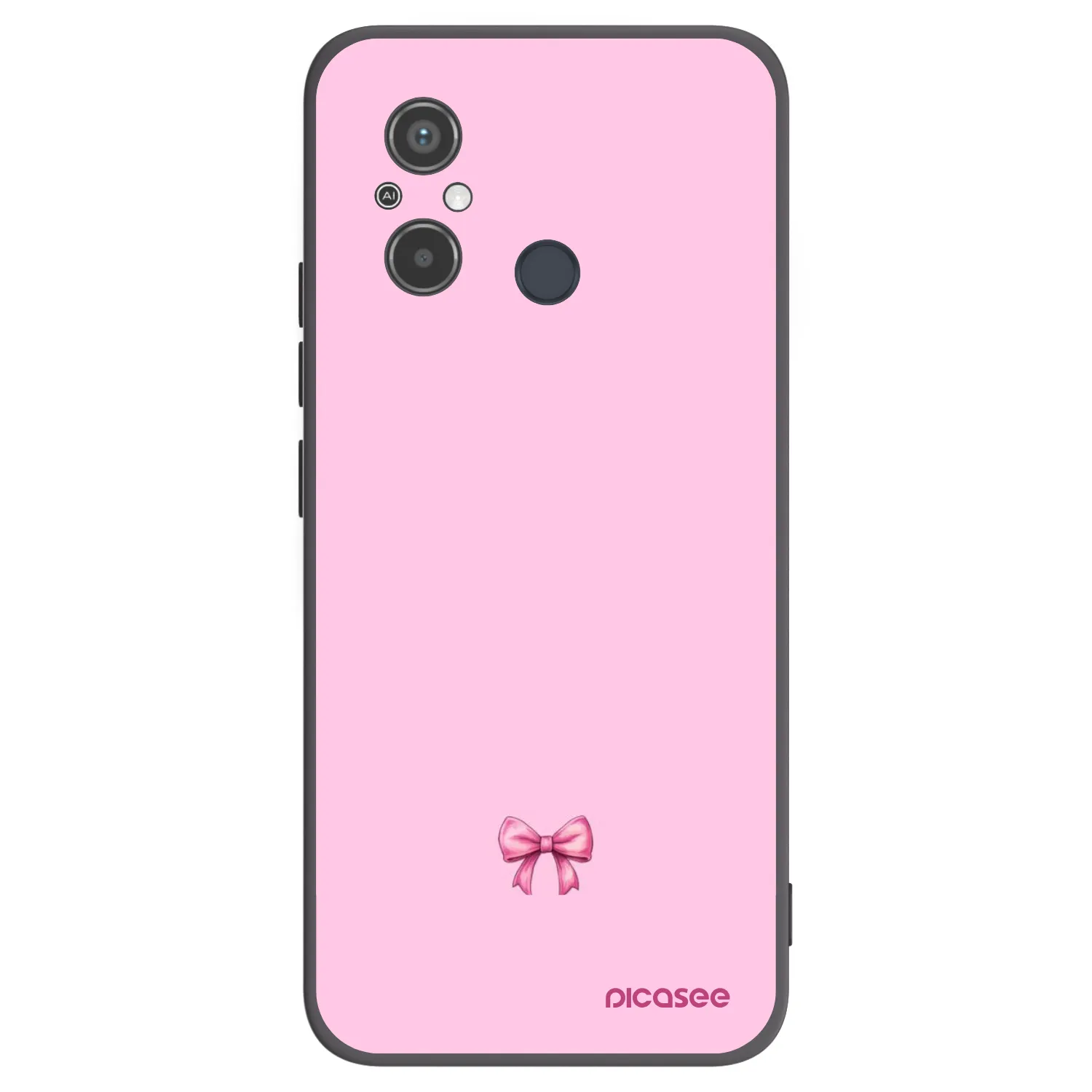 Picasee Μαύρη θήκη σιλικόνης για Xiaomi Redmi 12C - Blush bow