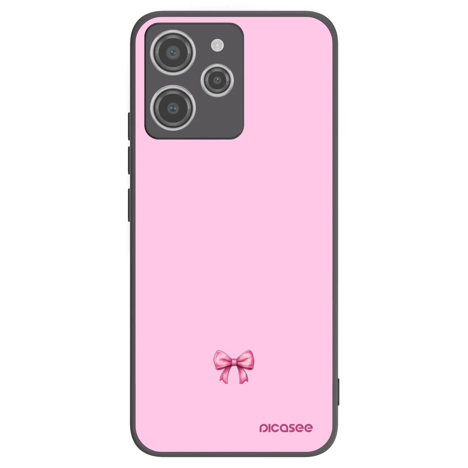 Picasee Μαύρη θήκη σιλικόνης για Xiaomi Redmi 12 4G - Blush bow