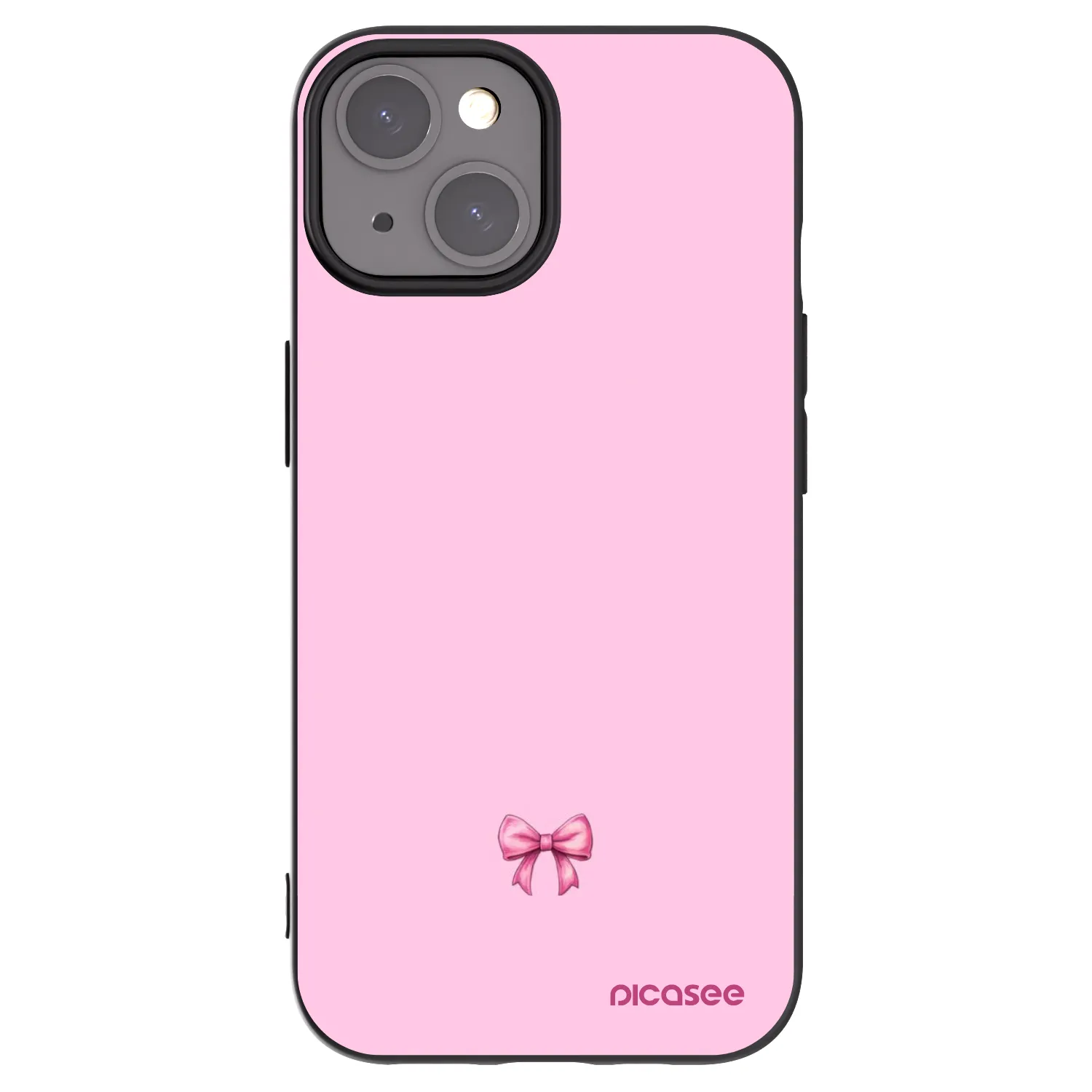 Picasee Μαύρη θήκη σιλικόνης για Apple iPhone 15 - Blush bow
