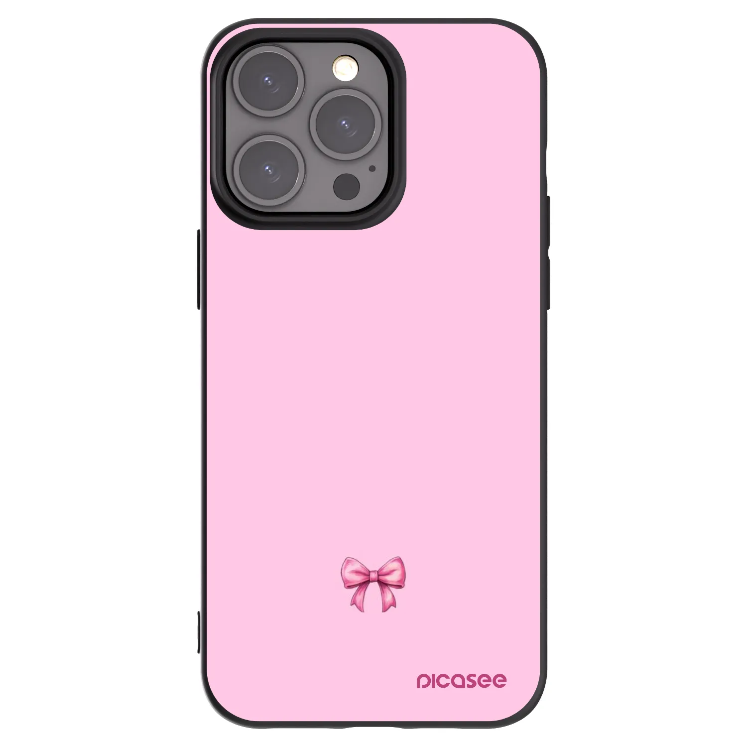 Picasee Μαύρη θήκη σιλικόνης για Apple iPhone 15 Pro Max - Blush bow