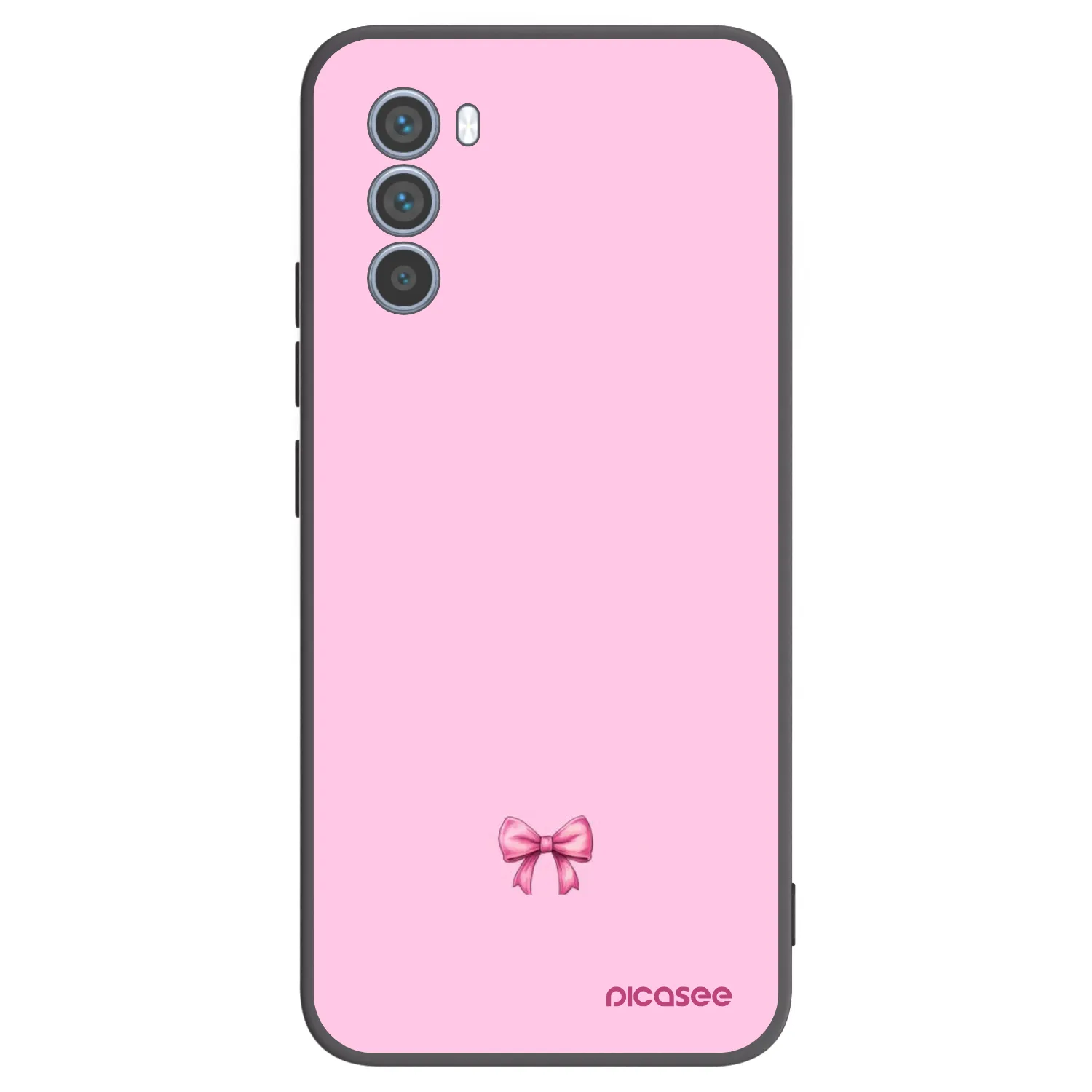 Picasee Μαύρη θήκη σιλικόνης για Motorola Moto G62 - Blush bow