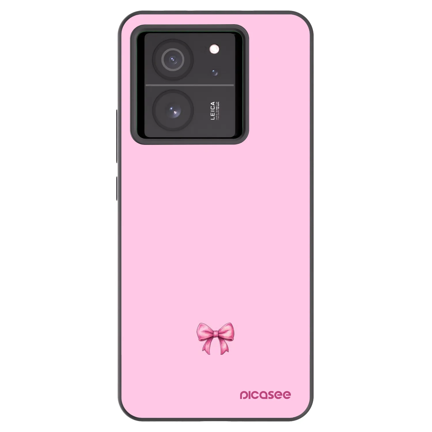 Picasee Μαύρη θήκη σιλικόνης για Xiaomi 13T - Blush bow