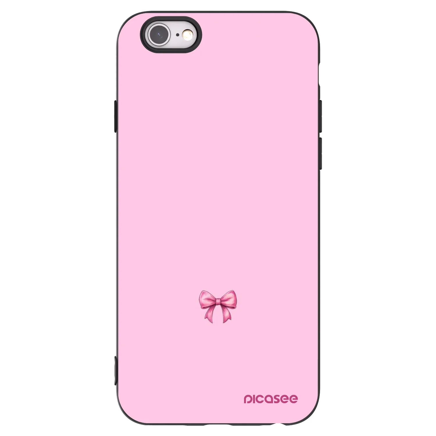Picasee Μαύρη θήκη σιλικόνης για Apple iPhone 6/6S - Blush bow