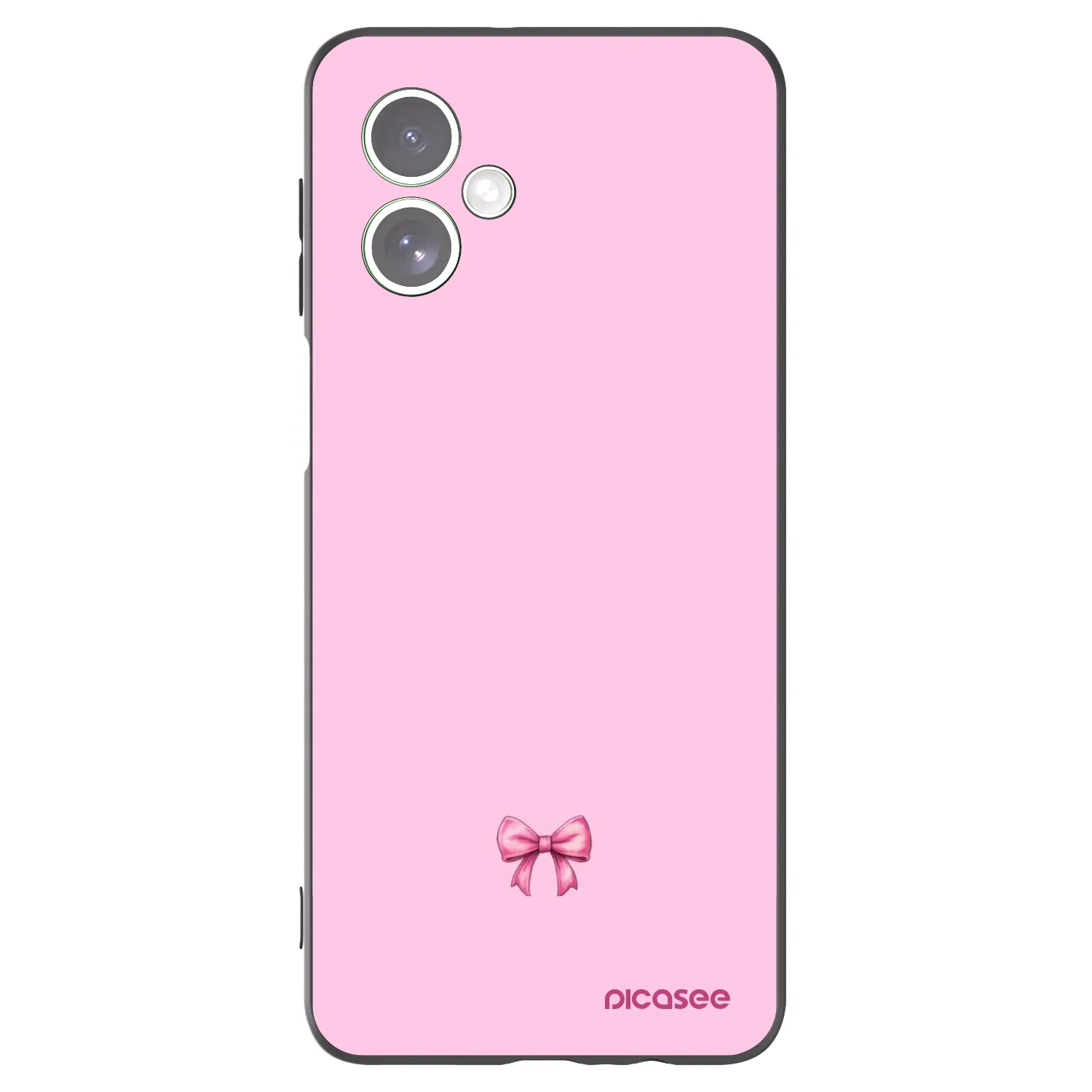 Picasee Μαύρη θήκη σιλικόνης για Motorola Moto G54 5G - Blush bow