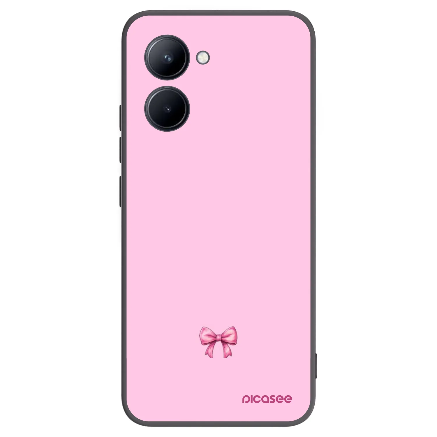 Picasee Μαύρη θήκη σιλικόνης για Realme C33 (2023) - Blush bow