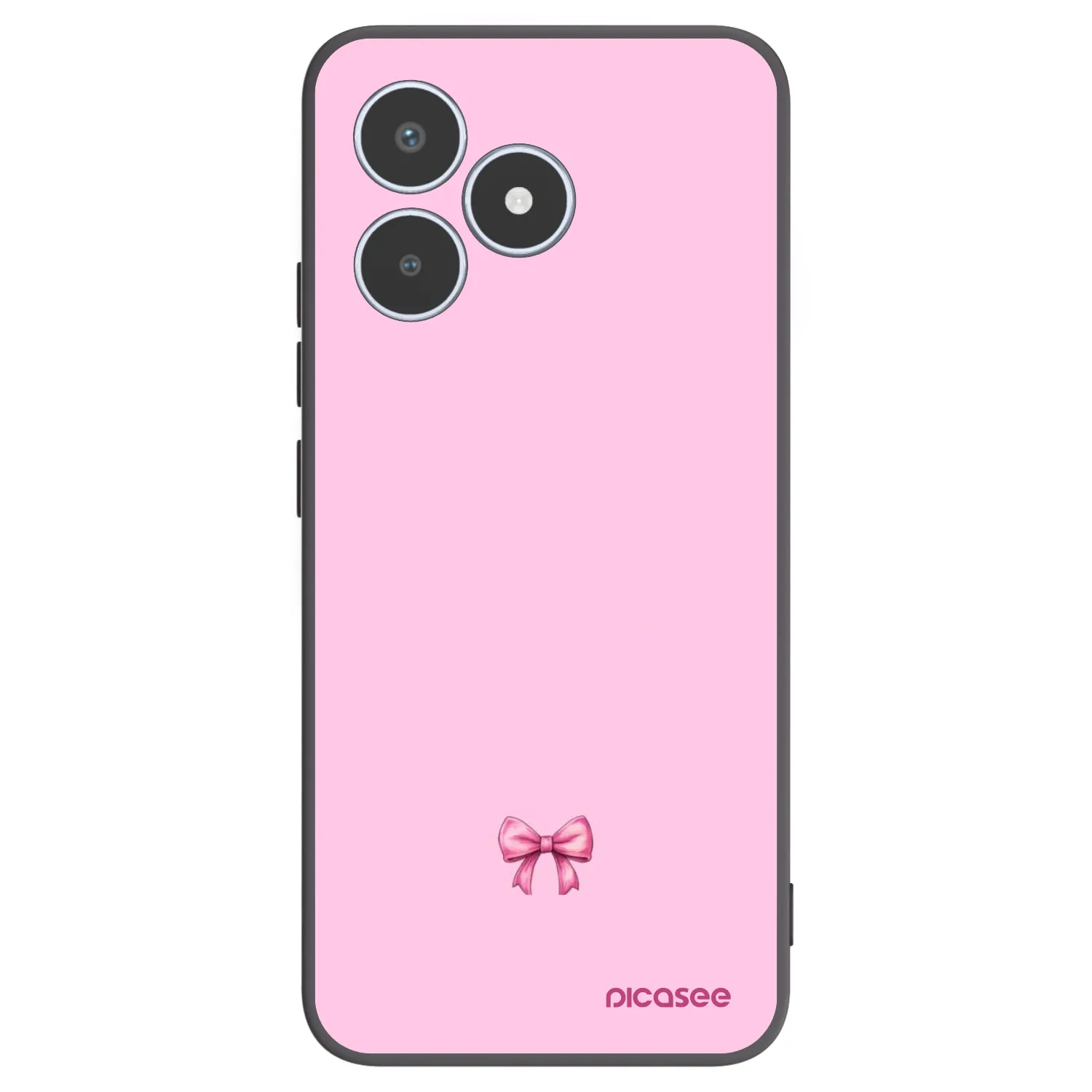 Picasee Μαύρη θήκη σιλικόνης για Realme C53 - Blush bow