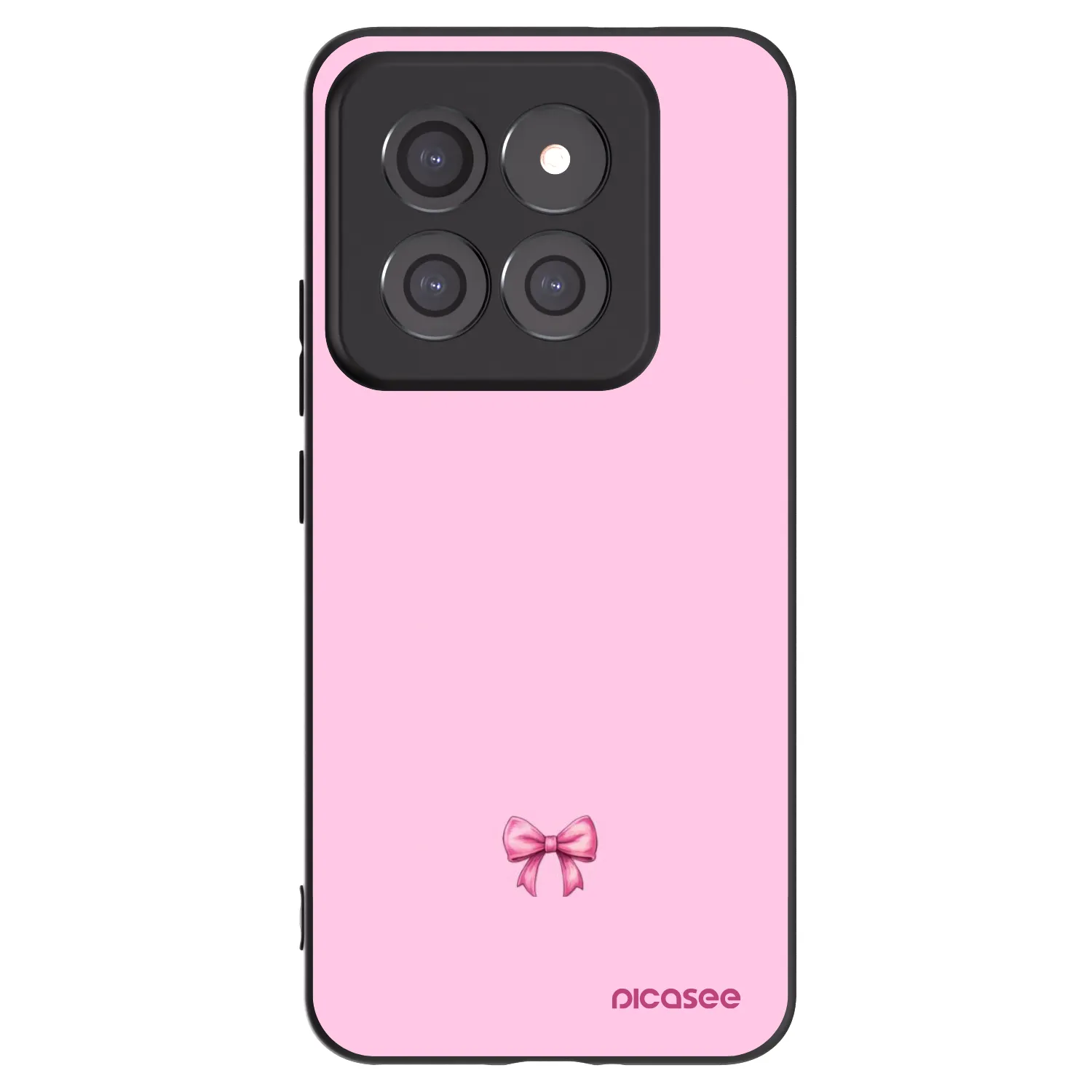 Picasee Μαύρη θήκη σιλικόνης για Xiaomi 14 Pro - Blush bow