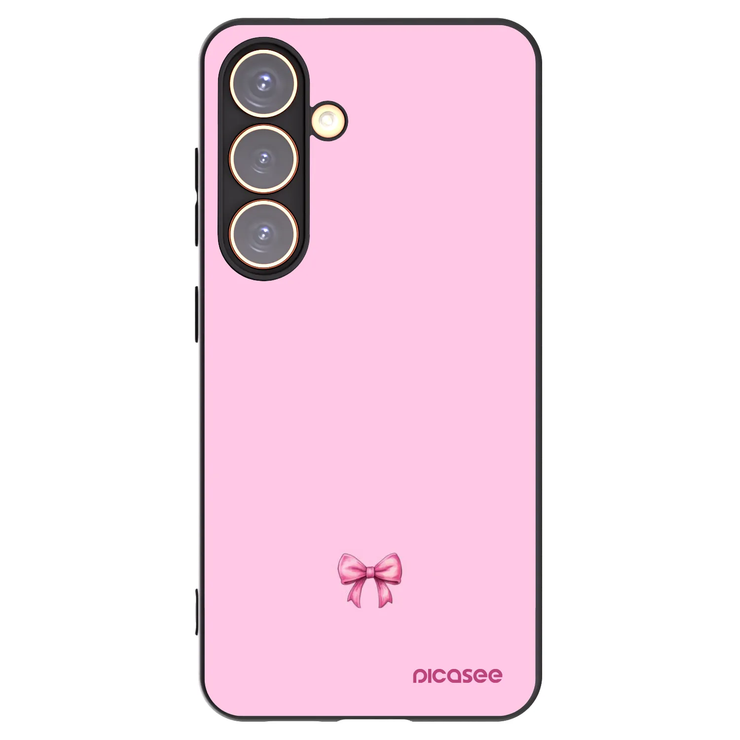 Picasee Μαύρη θήκη σιλικόνης για Samsung Galaxy S24 S921B 5G - Blush bow
