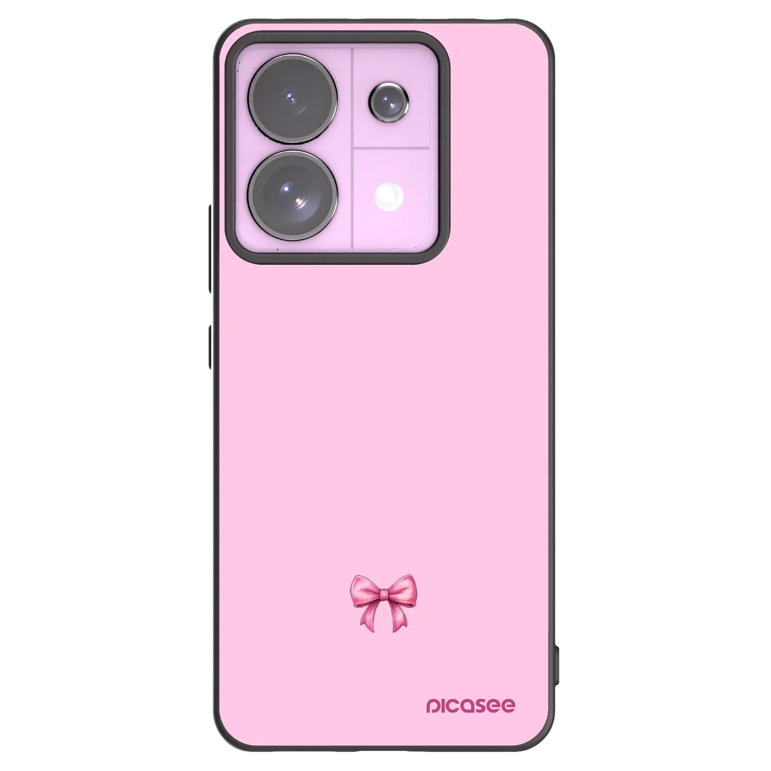 Picasee Μαύρη θήκη σιλικόνης για Xiaomi Redmi Note 13 Pro 5G - Blush bow