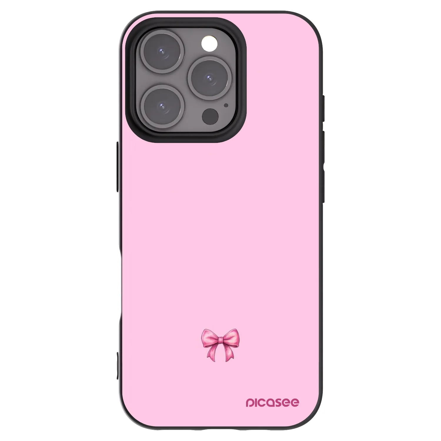 Picasee Μαύρη θήκη σιλικόνης για Apple iPhone 16 Pro - Blush bow